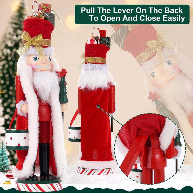 BXO Store Classic Nutcracker Soldier Decor - Christmas Table Centerpiece, Mantel Decor for Holiday, Traditional Christmas Figurine for Home Festival Decorations (Red & White) - Image 3